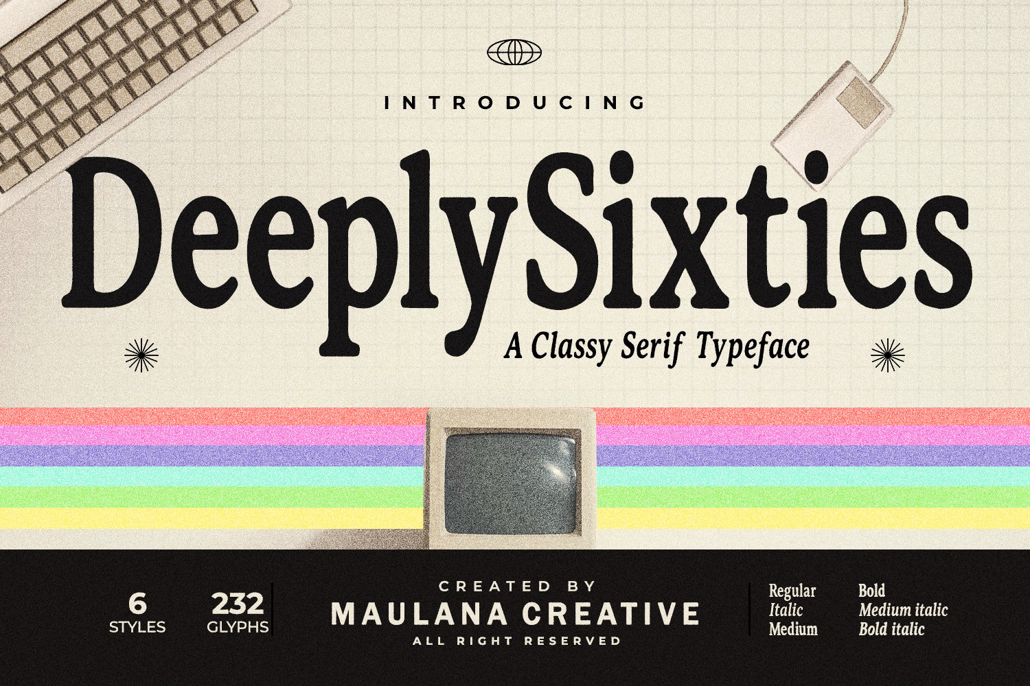 DeeplySixties Classy Retro Serif Typeface Family