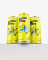 Three Matte Cans Mockup