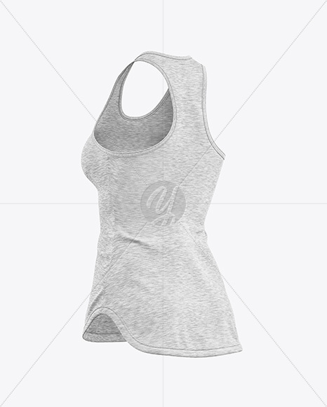 Women's Melange Tank Top Mockup - Half Side View