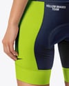 Woman Wearing Cycling Jersey and Bib Shorts Mockup