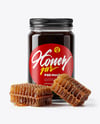 Glass Jar with Knotweed Honey Mockup