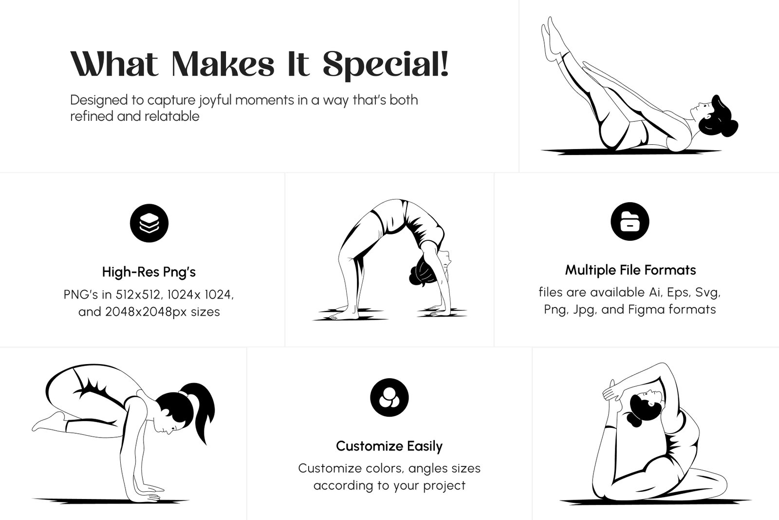 Yoga Poses Illustration Set