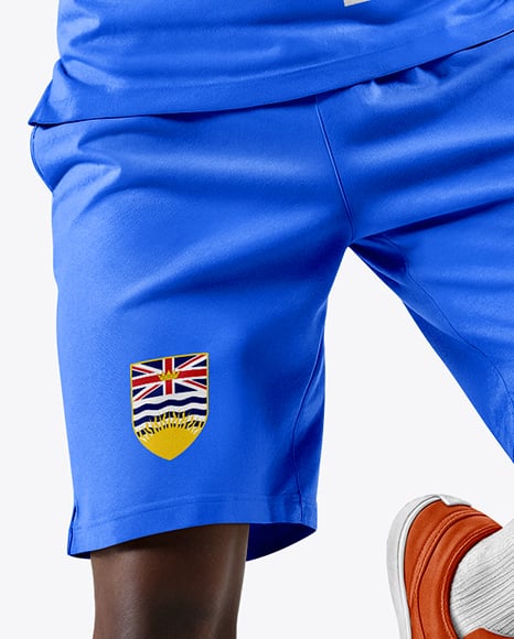 Black Man Wearing Full Basketball Kit Mockup