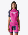 Woman Wearing Cycling Jersey and Bib Shorts Mockup
