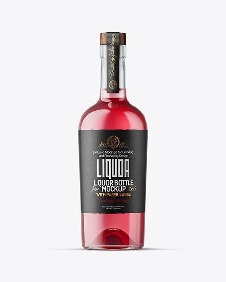 Clear Glass Liquor Bottle Mockup