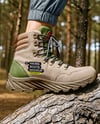 Pair of Hiking Boots on Woman's Legs Mockup