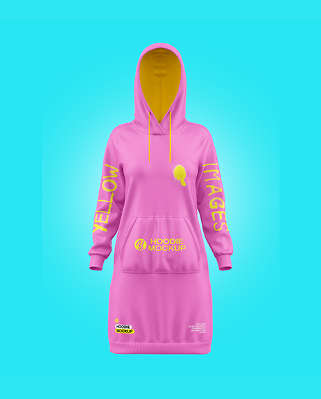 Women Cotton Hoodie Dress Mockup