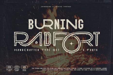 Burning Radfort - Handcrafted Font Family - Fonts
