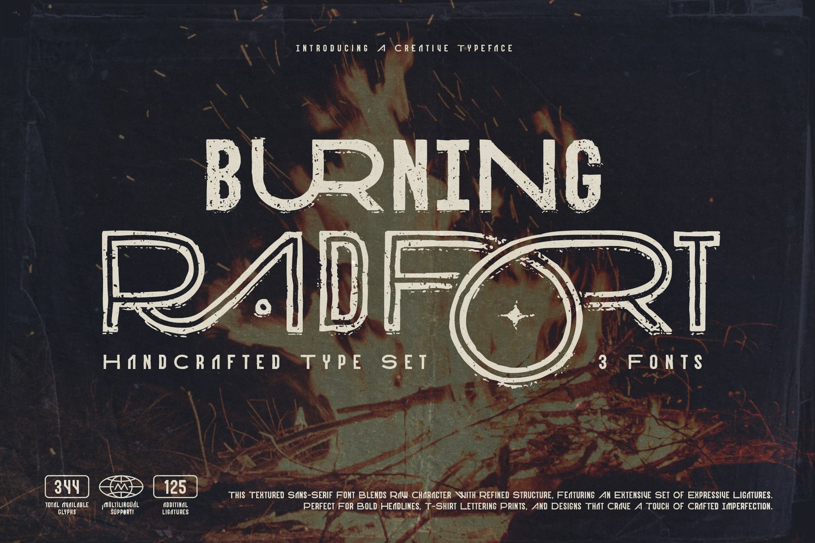 Burning Radfort - Handcrafted Font Family
