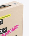 Kraft Paper Box with Plastic Handle Mockup