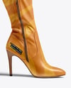 Pair of Over-The-Knee Boots on Women's Legs with Jeans Mockup