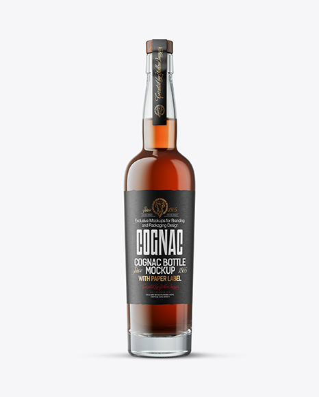 Tall Cognac Bottle Mockup