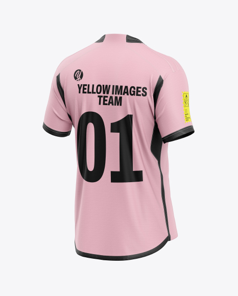 Soccer Jersey Mockup - Back Half Side View