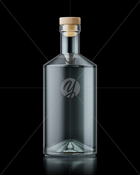 Dry Gin Bottle on Black Background Mockup