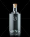 Dry Gin Bottle on Black Background Mockup