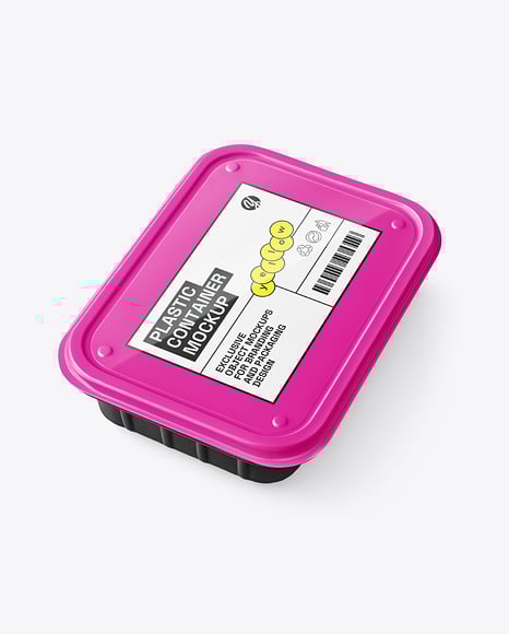 Glossy Plastic Food Container Mockup