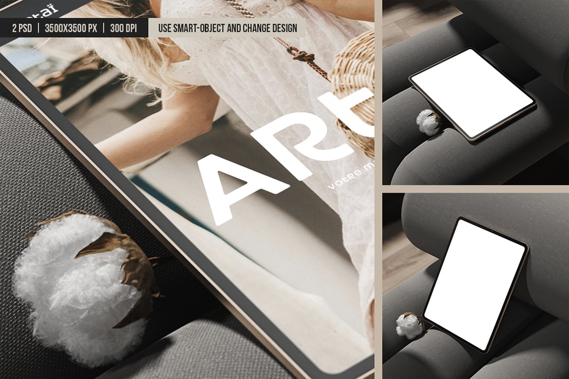 Tablet on the Chair Mockup