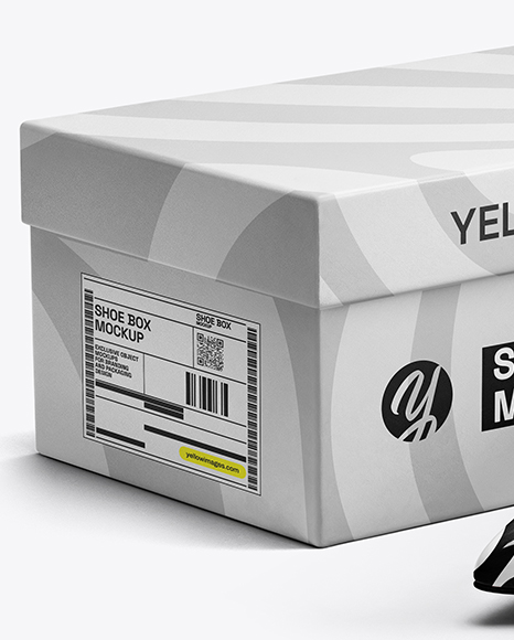 Glossy Slingback with Shoe Box Mockup