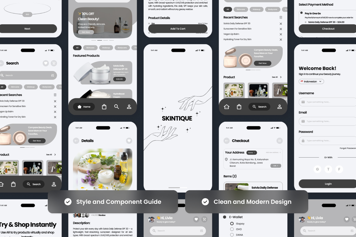 Skintique – Skincare App UI Design Template
