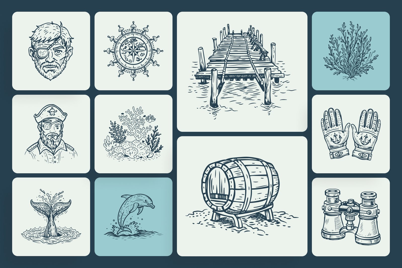Vintage Sailor Tattoos Illustrations