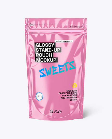 Glossy Stand-Up Pouch Mockup