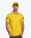 Young Man Wearing Polo Shirt and Baseball Cap Mockup