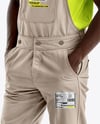 Afro-American Man Wearing a Bib Overalls and T-Shirt Mockup