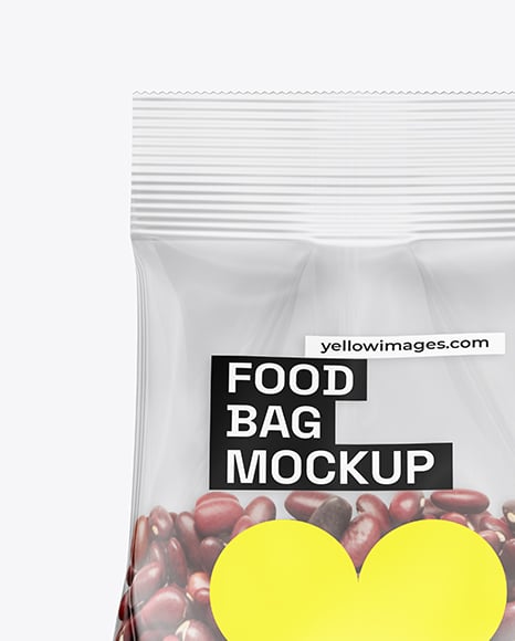 Transparent Package with Beans Mockup