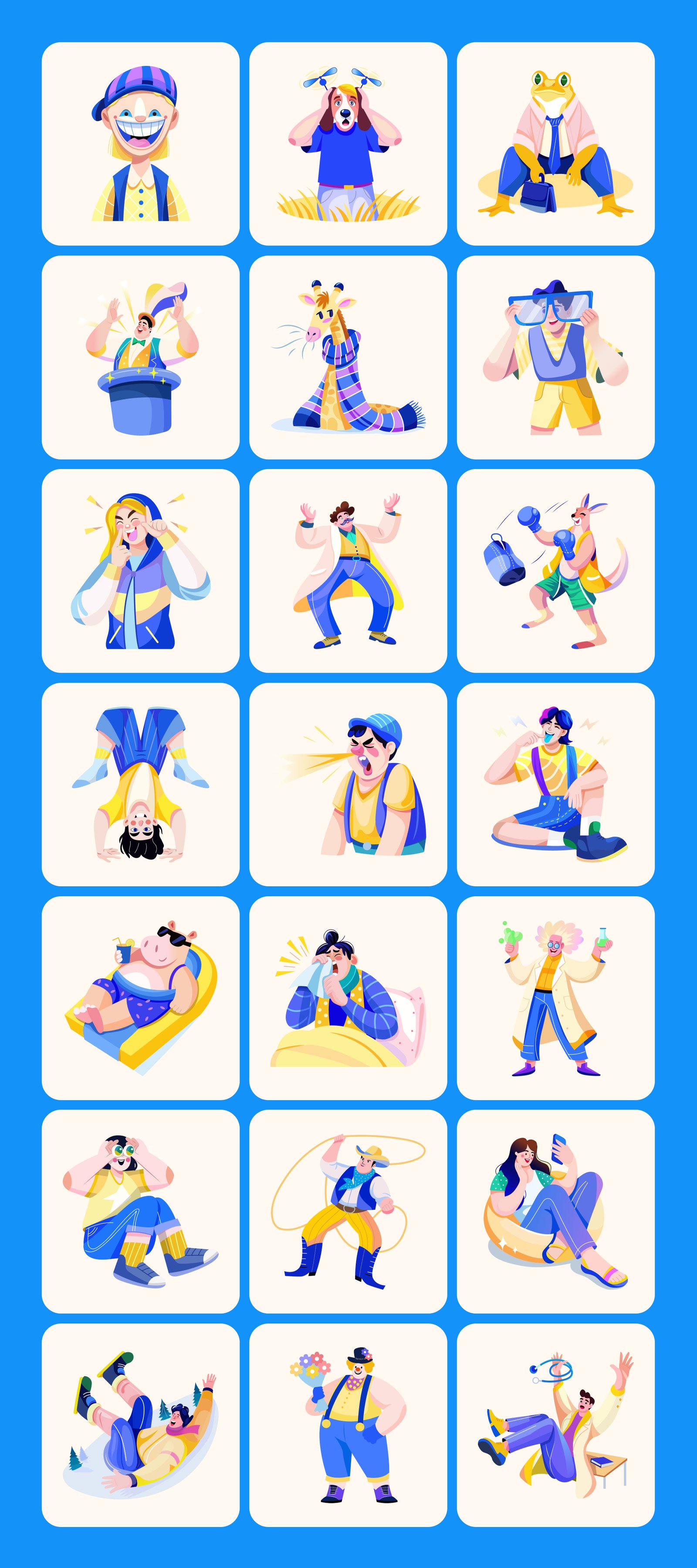 Funny and Silly Character Illustrations