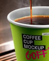 Paper Coffee Cup in Coffee Machine Mockup