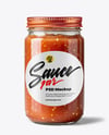 Clear Glass Jar with Salsa Sauce Mockup
