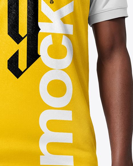Man with Afro Hairstyle Wearing Full Soccer Kit Mockup