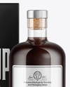 Black Rum Bottle with Box Mockup
