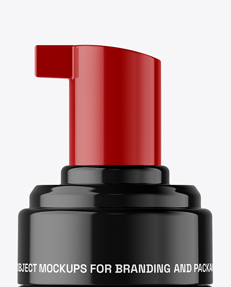 Glossy Foam Pump Bottle with Box Mockup