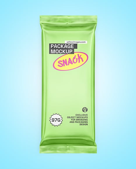 Matte Metallic Snack Package Mockup