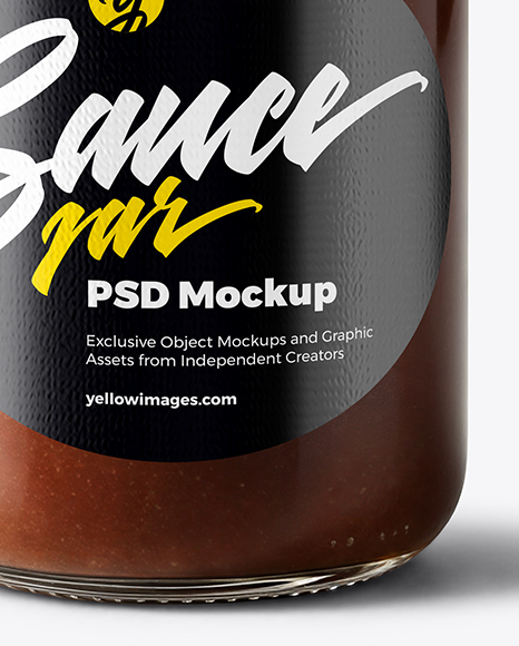 Jar with Chocolate Fudge Sauce Mockup
