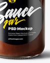 Jar with Chocolate Fudge Sauce Mockup
