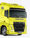 Semi Trailer Truck Mockup - Front Half Side View