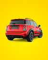 Hatchback Mockup - Back Half Side View
