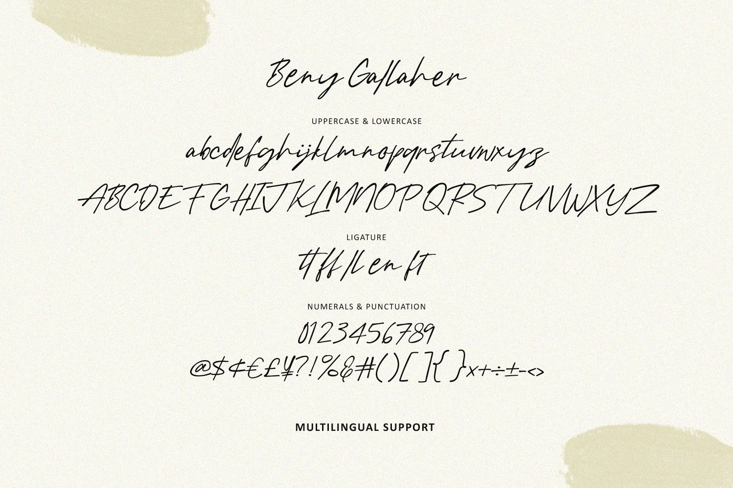 Beny Gallaher Elegant Signature Handwritten Script Font