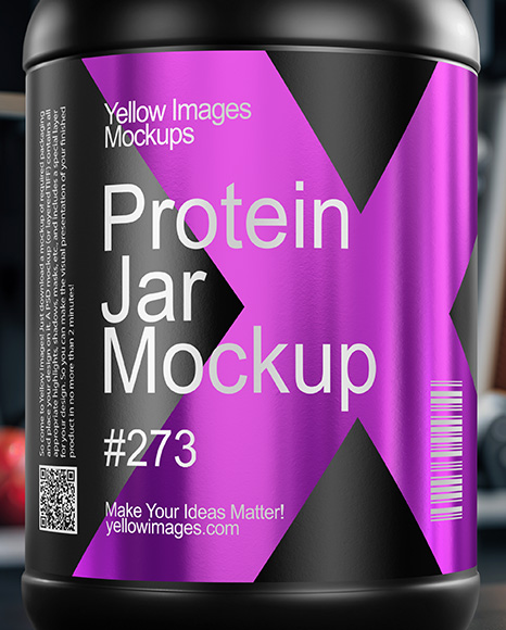 Black Protein Jar Mockup