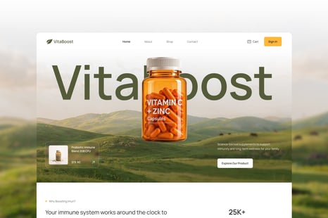 VitaBoost - Health & Nutrition Website UI Figma Template