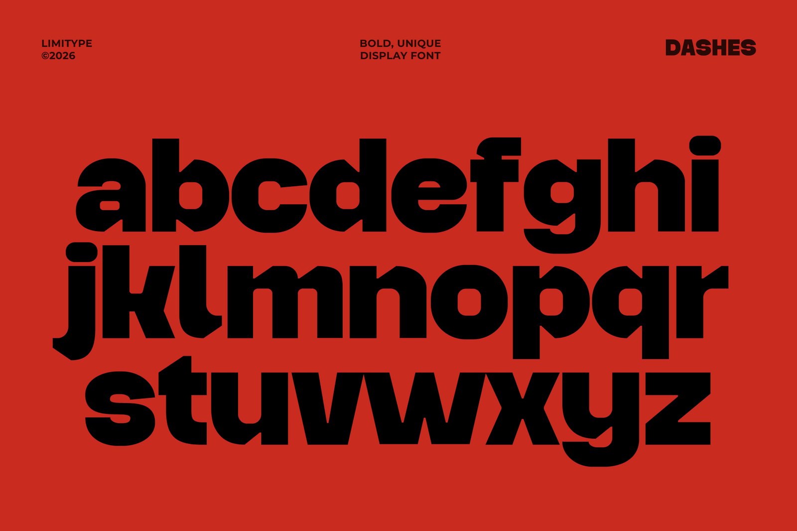 Dashes - Bold Font