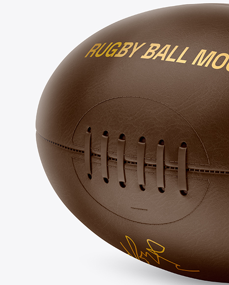 Vintage Leather Rugby Ball Mockup