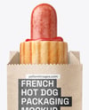 Kraft Paper Bag with Hot Dog Mockup