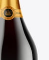 Green Glass Red Champagne Bottle Mockup