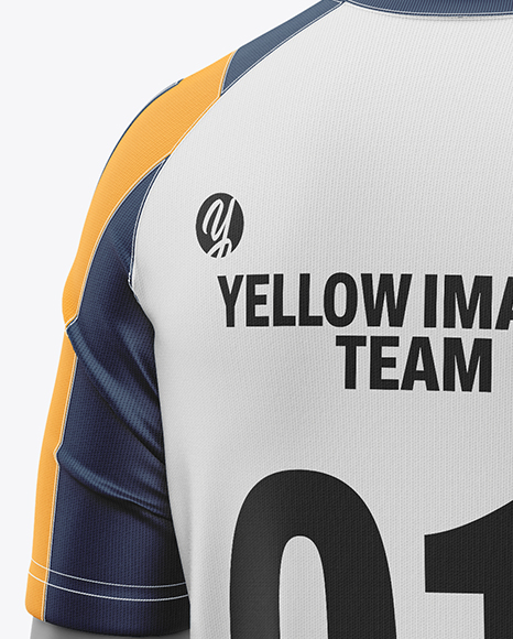 Training Short Sleeve Full Soccer Kit Mockup – Back Half Side View