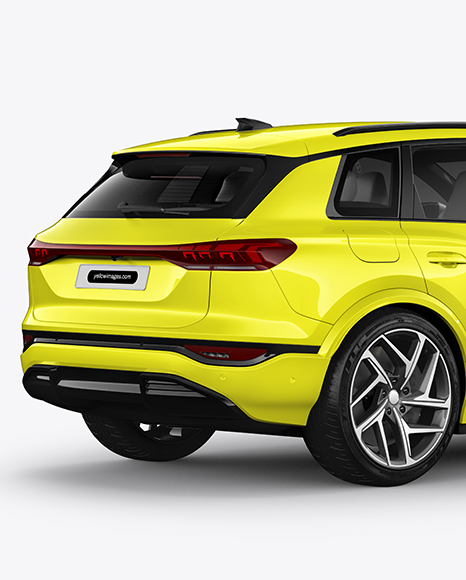 Electric Premium SUV Mockup - Back Half Side View