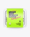 Clear Plastic Food Container in Paper Sleeve Mockup