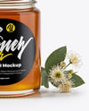 Glass Jar with Eucalyptus Honey Mockup